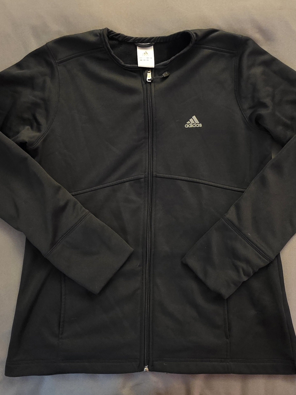 adidas Black Zip-Front Performance Hoodie